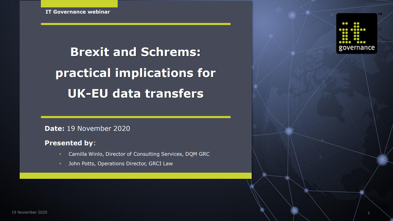 Brexit and Schrems II: UK–EU data transfers